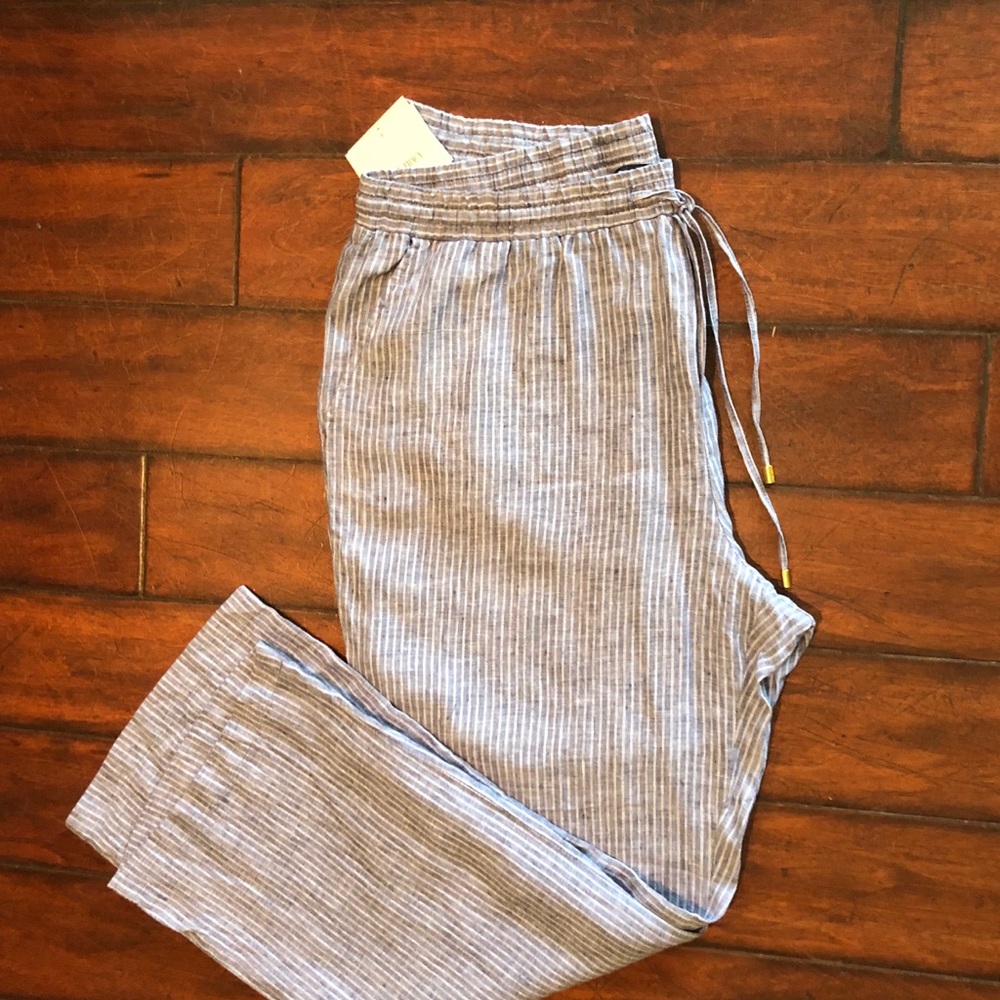NWT Ellen Tracy Wide Leg Linen Pants